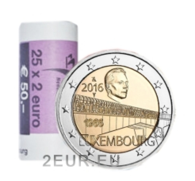 Luksemburg 2 eurot UNC rulli 2016 – sild "Suurhertsoginna Charlotte"