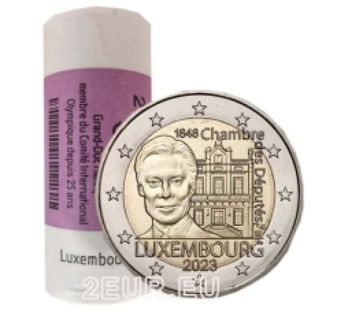 Luksemburg 2 eurot UNC rulli 2023 – saadikutekoja ja esimese põhiseaduse 175. aastapäev