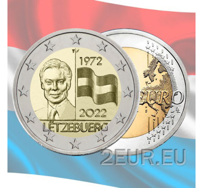 Luksemburg 2 eurot UNC 2022 – 50 aastat Luksemburgi lippu