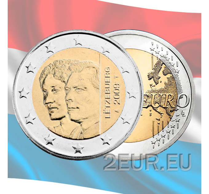 Luksemburg 2 eurot UNC 2009 – suurhertsoginna Charlotte'i troonile tõusmise 90. aastapäev