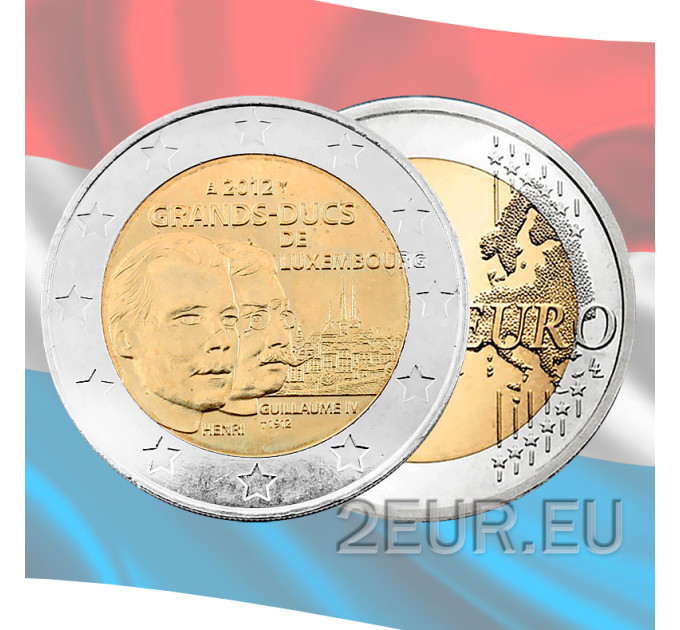 Luksemburg 2 eurot UNC 2012 – Suurhertsog Guillaume IV 100. surma-aastapäev