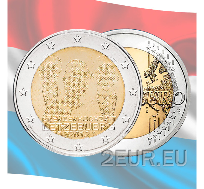 Luksemburg 2 eurot UNC 2012 – kuninglikud pulmad Guillaume ja Stephanie