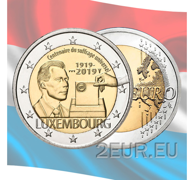 Luksemburg 2 eurot UNC 2019 – universaalse hääletusõiguse sajand