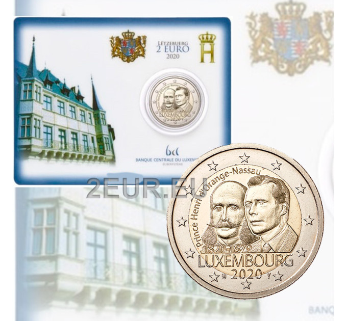 Luksemburg 2 eurot BU 2020 – Orange-Nassau prints Henry 200. sünniaastapäev
