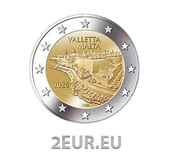 Malta 2 eurot 2026 UNC - Valletta