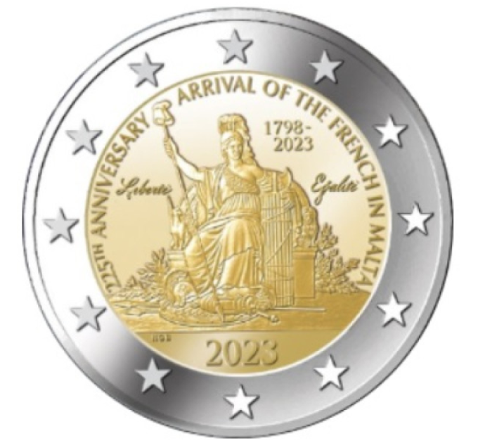 Malta 2 euro UNC 2023 - 225th Anniversary of the Arrival of the French in Malta - Napoleon Bonaparte