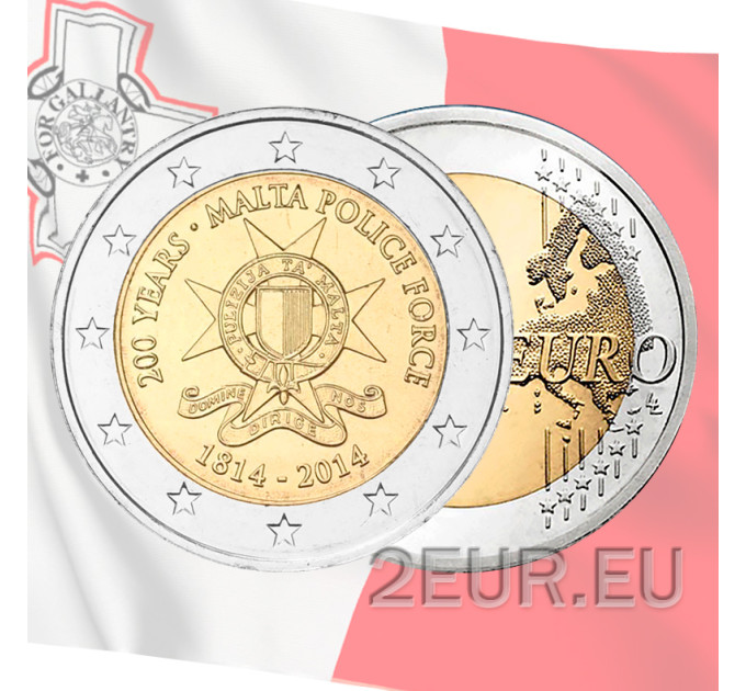 Malta 2 eurot UNC 2014 – Malta politseijõudude kahesajand aastapäev