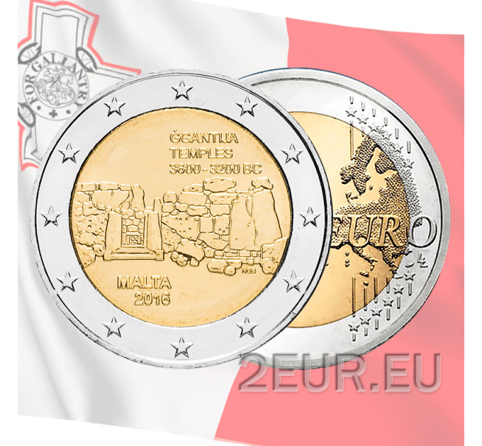 Malta 2 euro UNC roll 2016 - Ggantija Temples