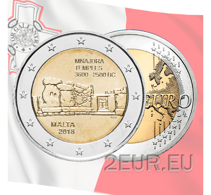 Мальта 2 евро UNC 2018 - Храмы Mnajdra