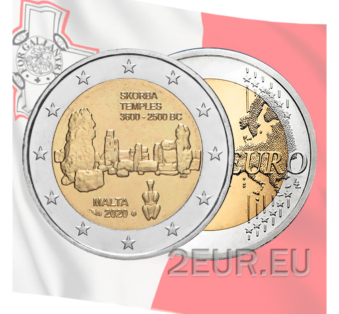 Malta 2 eurot UNC 2020 – Malta eelajaloolised paigad – Skorba templid