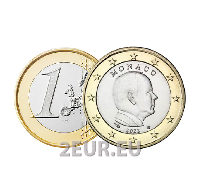 Monaco 1 euro UNC 2022 – prints Albert II