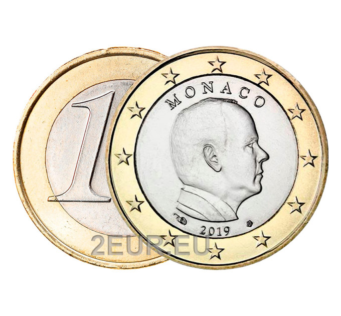 Monaco 1 euro UNC 2019 – prints Albert II