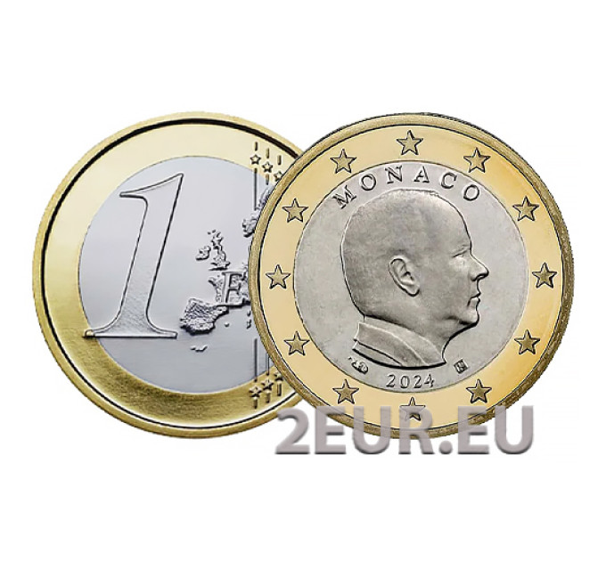 Monaco 1 euro UNC 2024 – prints Albert II