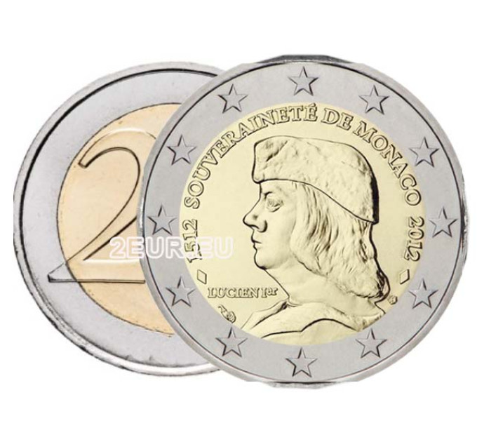 Monaco 2 eurot UNC 2012 – 500 aastat iseseisvust 1512–2012