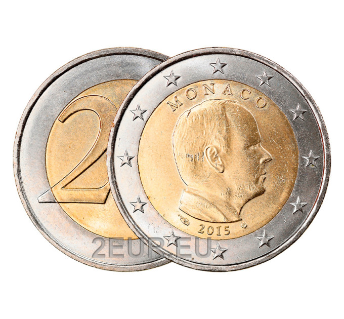 Monaco 2 eurot UNC 2015 – prints Albert II