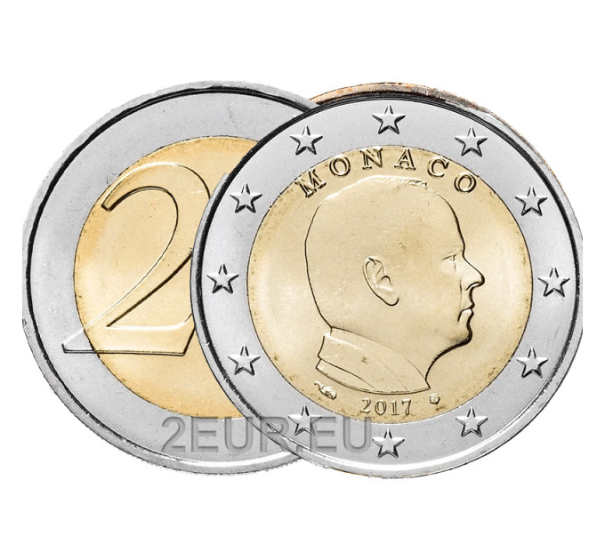 Monaco 2 eurot UNC 2017 – prints Albert II