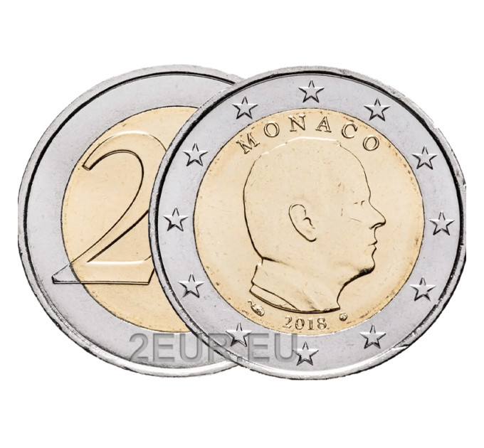 Monaco 2 eurot UNC 2018 – prints Albert II