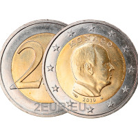 Монако 2 евро UNC 2019 - Принц Альберт II