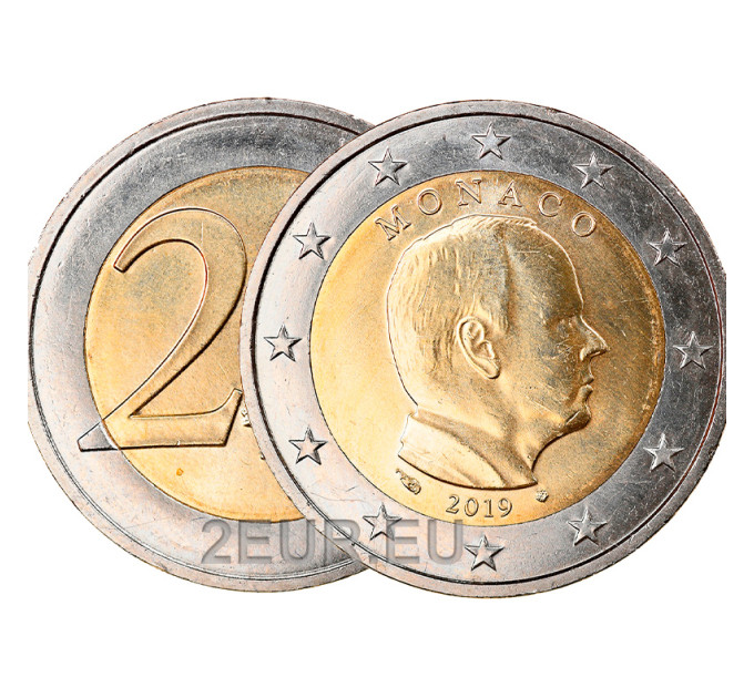 Monaco 2 eurot UNC 2019 – prints Albert II