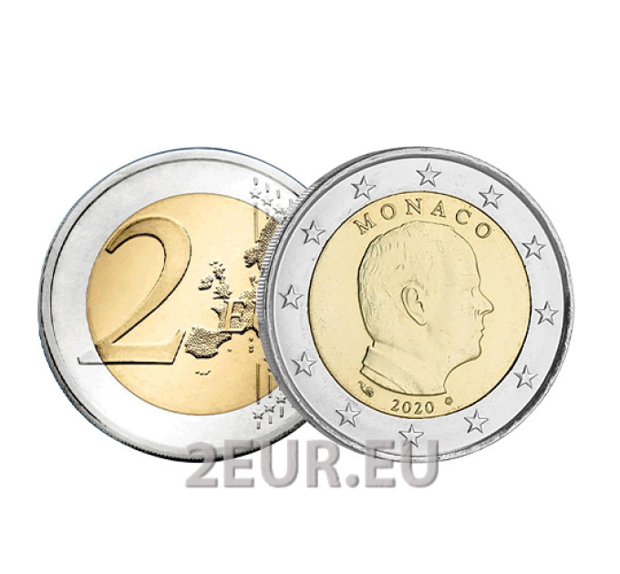 Monaco 2 eurot UNC 2020 – prints Albert II