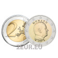 Monaco 2 eurot UNC 2023 – prints Albert II