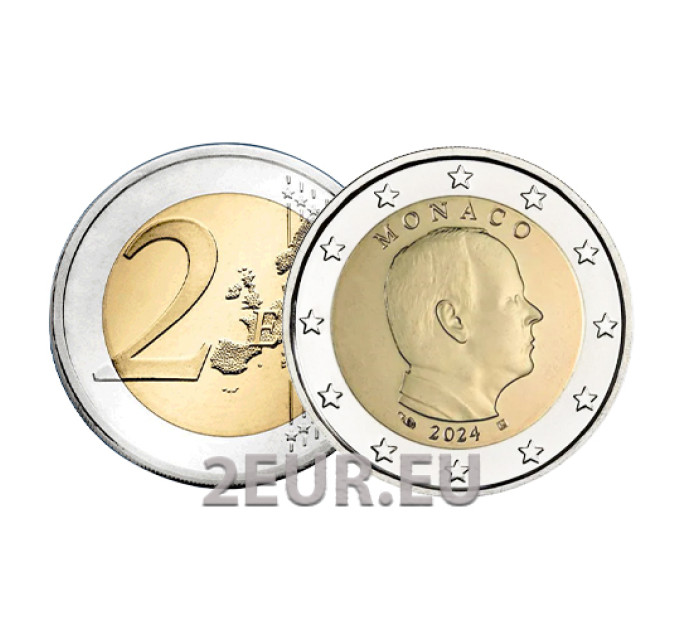 Monaco 2 eurot UNC 2024 – prints Albert II