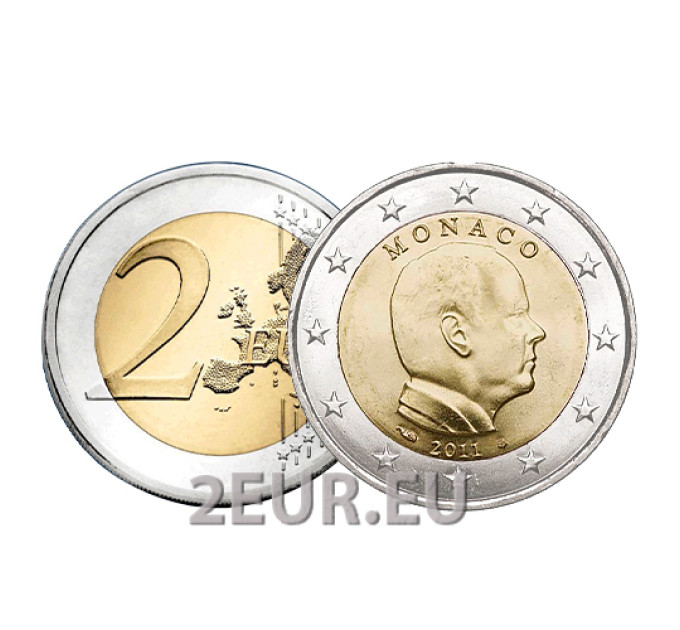 Monaco 2 eurot UNC 2011 – prints Albert II