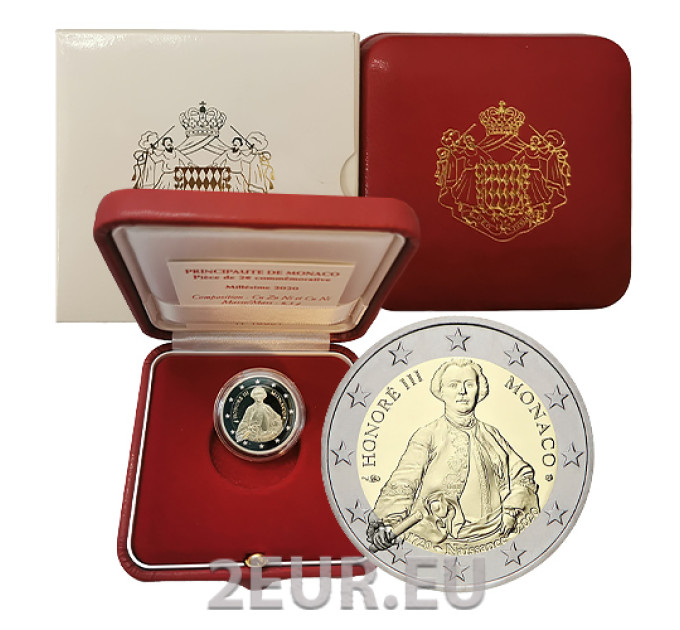 Monaco 2 eurot PROOF 2020 – Prints Honoré III 300. sünniaastapäev