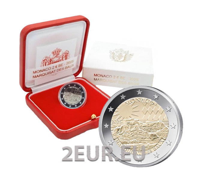 Monaco 2 eurot PROOF 2025 – Les Bauxi markiis
