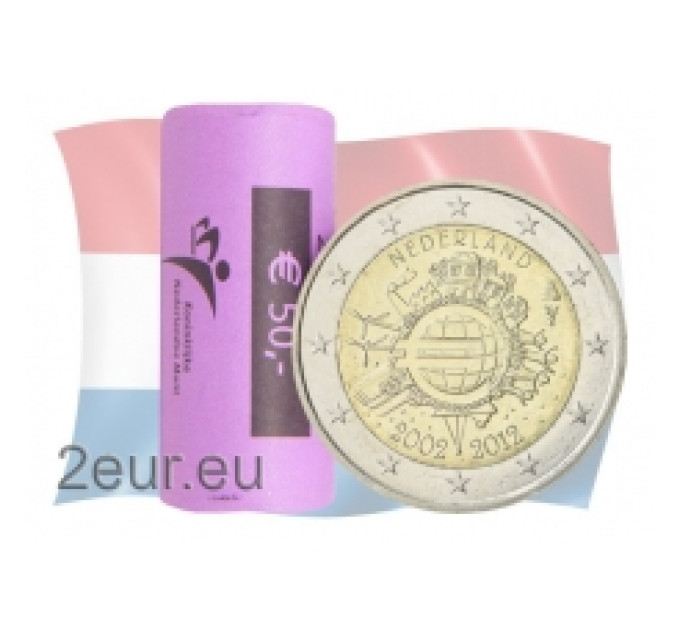 Holland 2 eurot UNC rulli 2012 – 10 aastat eurot