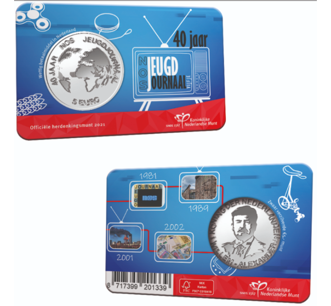 Hollandi 5 euro UNC 2021 – NOS Jeugdjournaali 40. aastapäev
