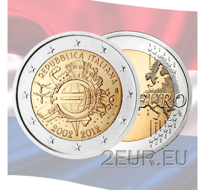 Holland 2 eurot UNC 2012 – 10 aastat euro sularaha