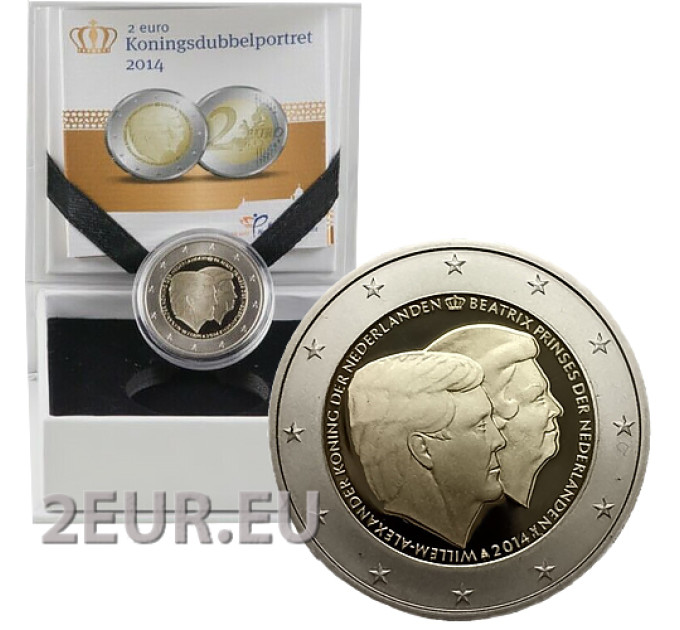 Holland 2 eurot proof 2014 – Kuningas Willem-Alexander ja printsess Beatrix