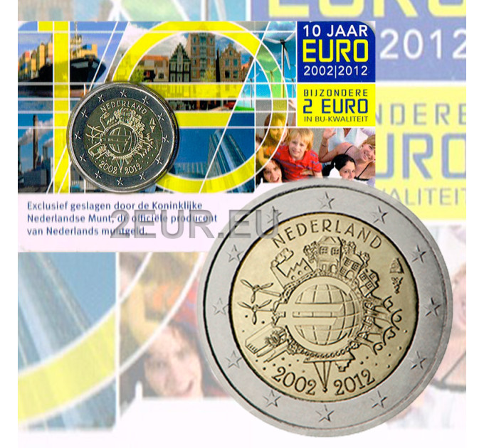 Holland 2 eurot BU 2012 - 10 aastat Euro Cash  