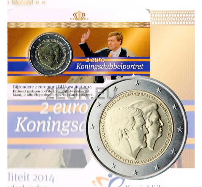 Holland 2 eurot BU 2014 – kuningas Willem-Alexander ja printsess Beatrix C/C