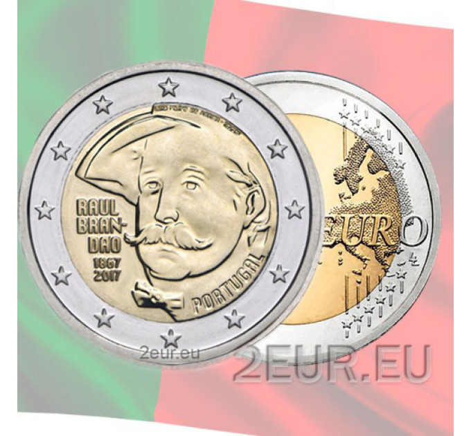 Portugal 2 eurot UNC 2017 – 150 aastat Raul Brandão sünnist
