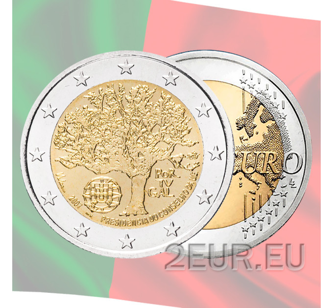 Portugal 2 eurot UNC 2007 – EL nõukogu eesistumine