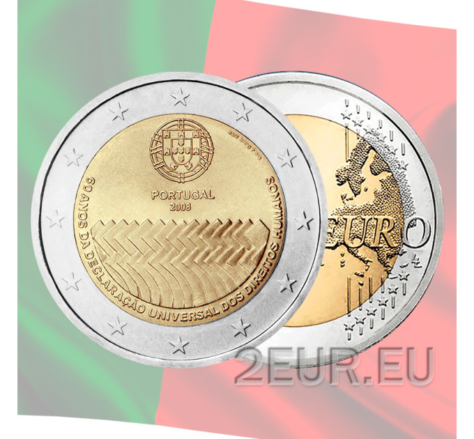 Portugal 2 eurot UNC 2008 – 60 aastat inimõigusi