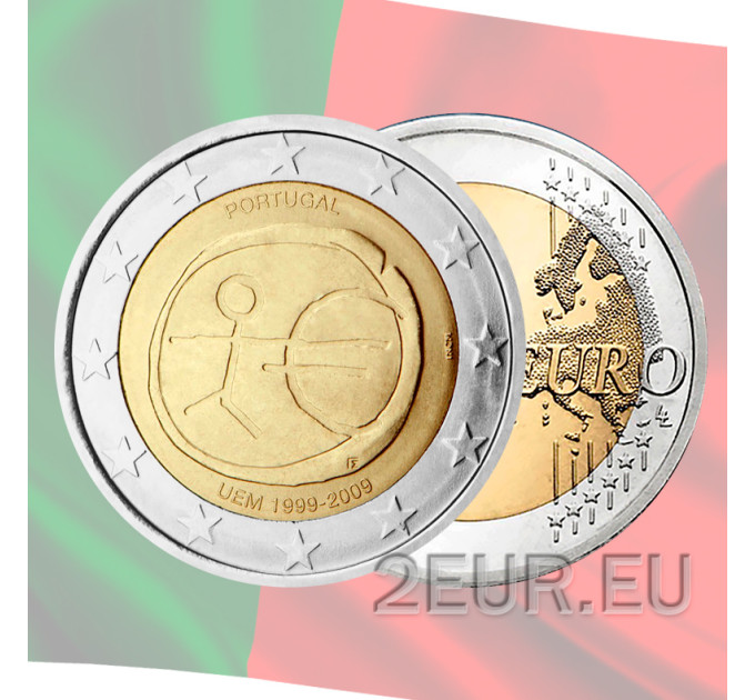Portugal 2 euro UNC 2009 -  10 Years Euro - EMU