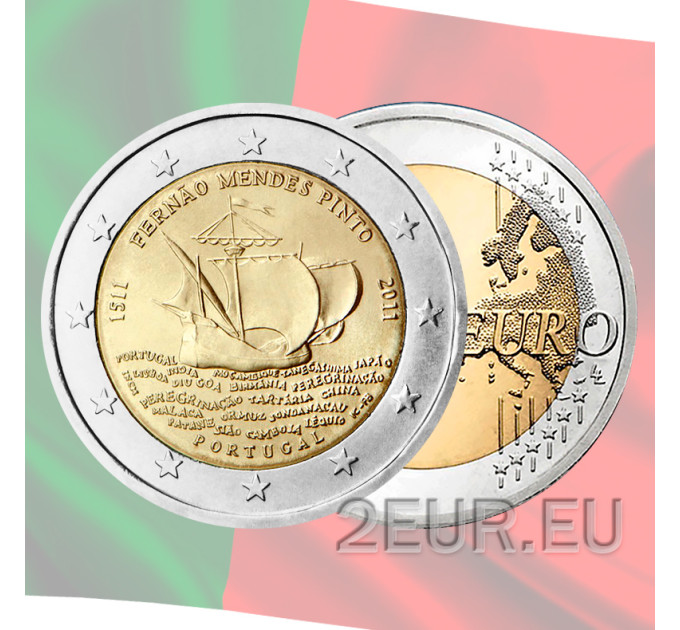Portugal 2 eurot UNC 2011 – Fernao Mendes Pinto 500. sünniaastapäev