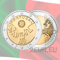 Португалия 2 евро UNC 2014 - 40 лет 25-й Апрельской революции - Революция гвоздик