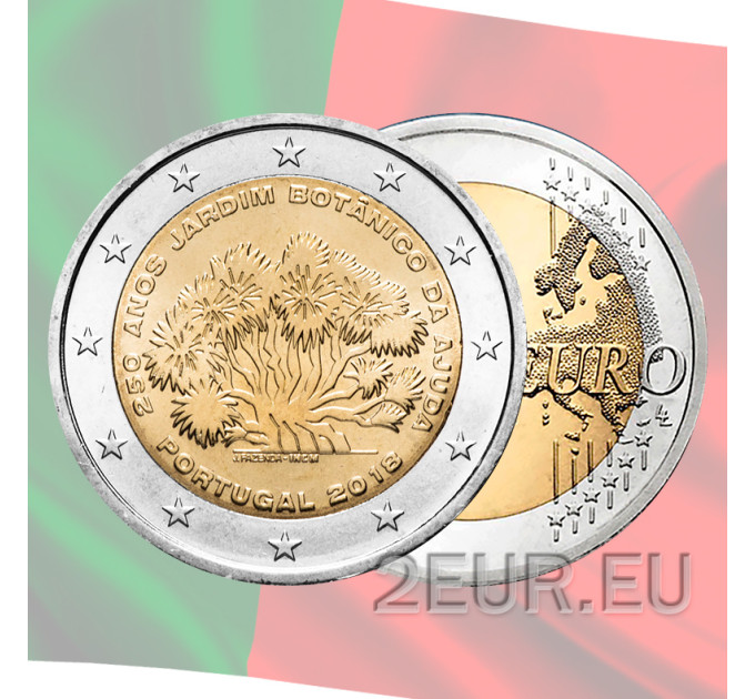 Portugal 2 eurot UNC 2018 – 250 aastat Ajuda botaanikaaia asutamisest