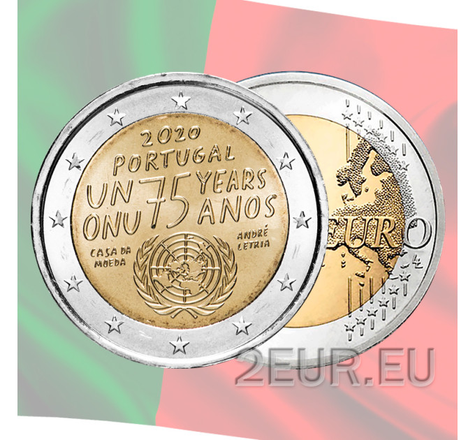 Portugal 2 eurot UNC 2020 – 75 aastat ÜRO