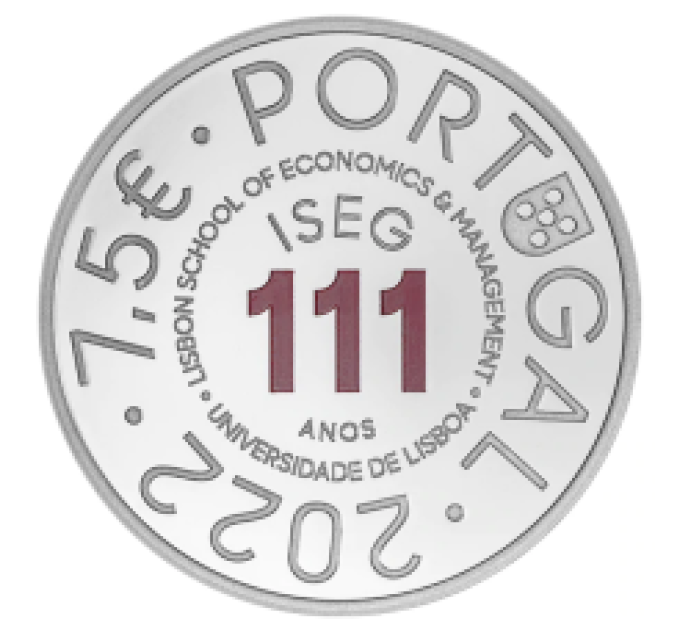 Portugal 7,5 euro hõbe proof 2022 – 111 aastat Lissaboni majandus- ja juhtimiskooli – ISEG