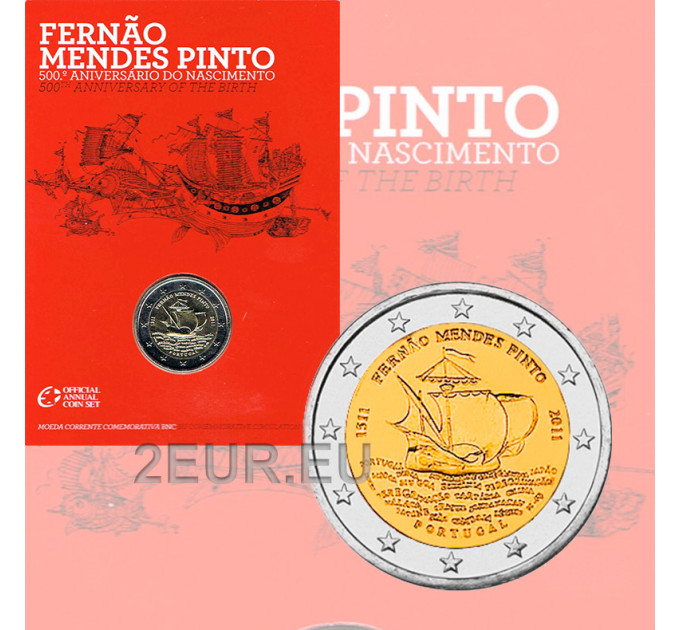Portugal 2 eurot BU 2011 – Fernao Mendes Pinto C/C 500. sünniaastapäev