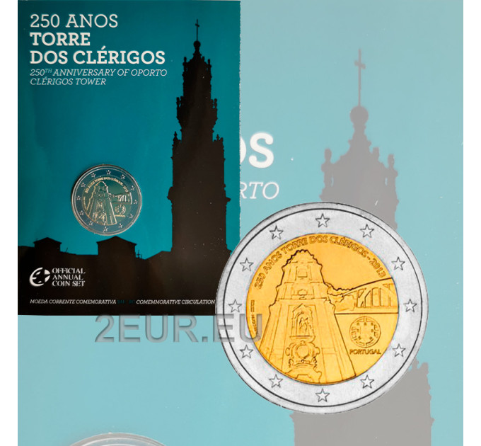 Portugal 2 euro BU 2013 -  250TH ANNIVERSARY OF THE CLERIGOS TOWER   