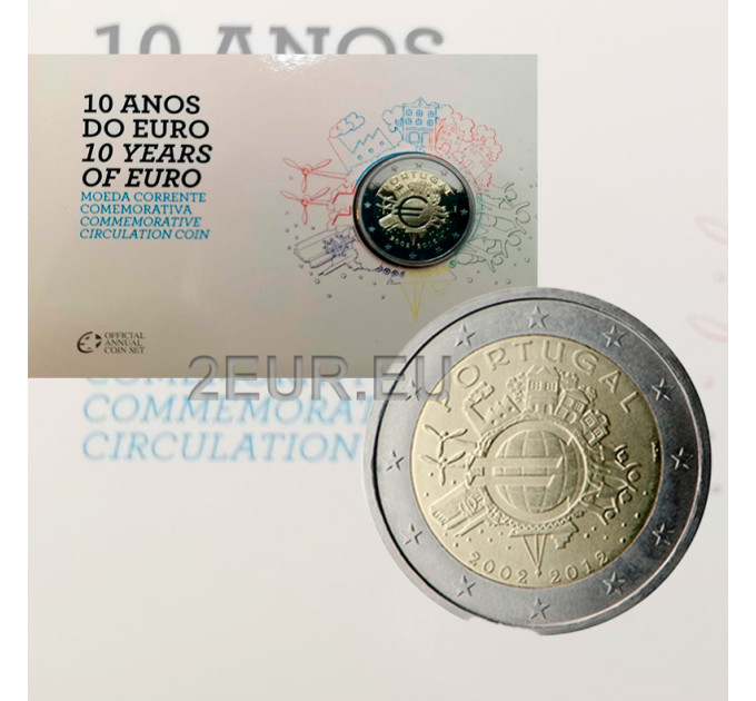 Portugal 2 eurot proof 2012 – 10 aastat euro sularaha  