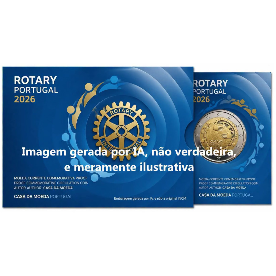 Portugal 2 eurot Proof 2026 – Rotary Sihtasutuse 100. aastapäev Portugalis Portugal 2 eurot Proof 2026 – Rotary Sihtasutuse 100. aastapäev Portugalis