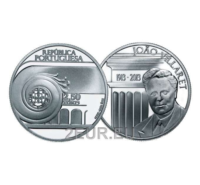 Portugal 2,5 eurot UNC 2013 – João Villareti 100. sünniaastapäev