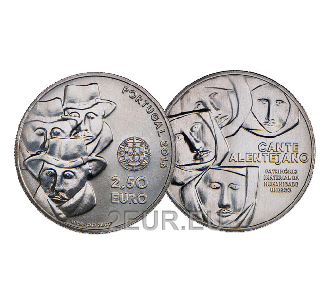 Portugal 2,5 eurot UNC 2016 – polüfooniline laul Alentejost